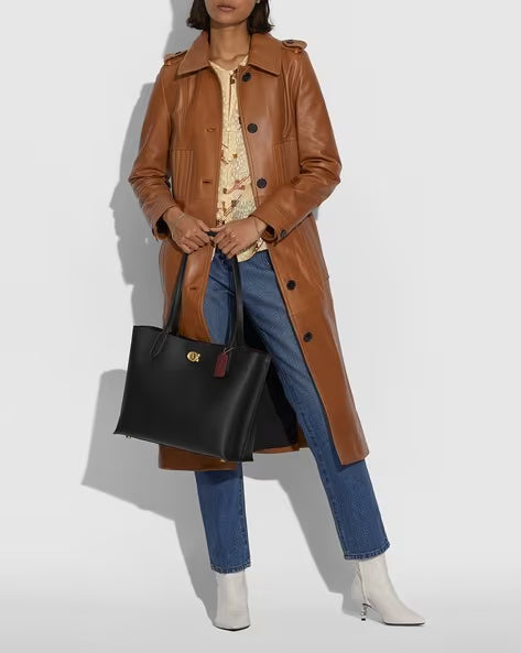 COACH Pebble Leather Willow Large Tote Bag