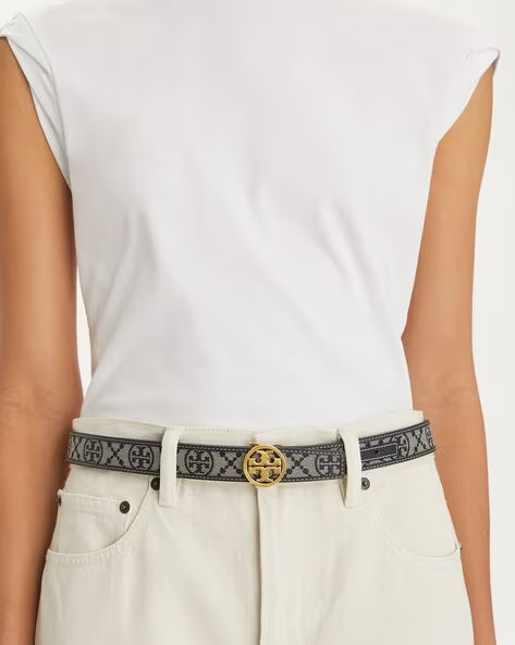 TORY BURCH 1" T Monogram Miller Belt