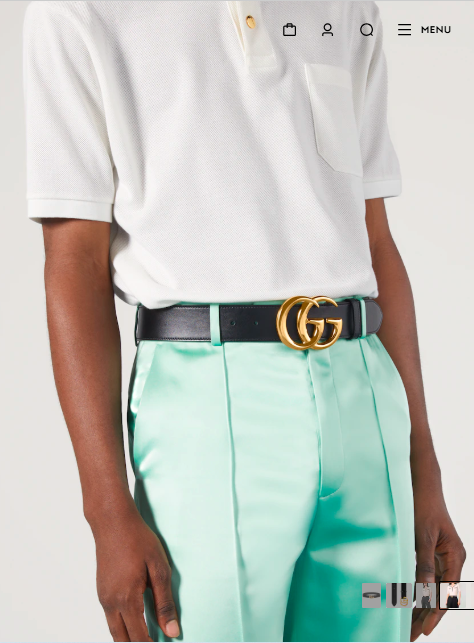 GG Marmont wide belt with shiny buckle