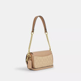 COACH Hailey Flap Bag In Signature Canvas - Dark Natural Multi